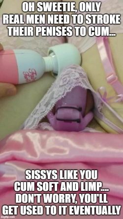 Sissy learns to cum soft and limp