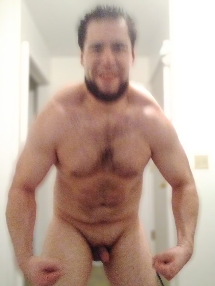 Naked with soft dick