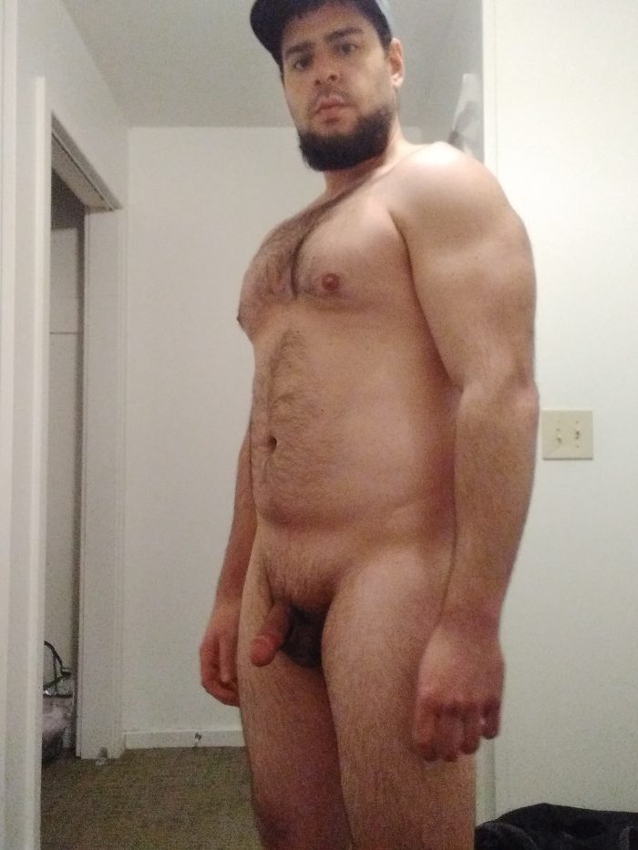 Naked with soft dick