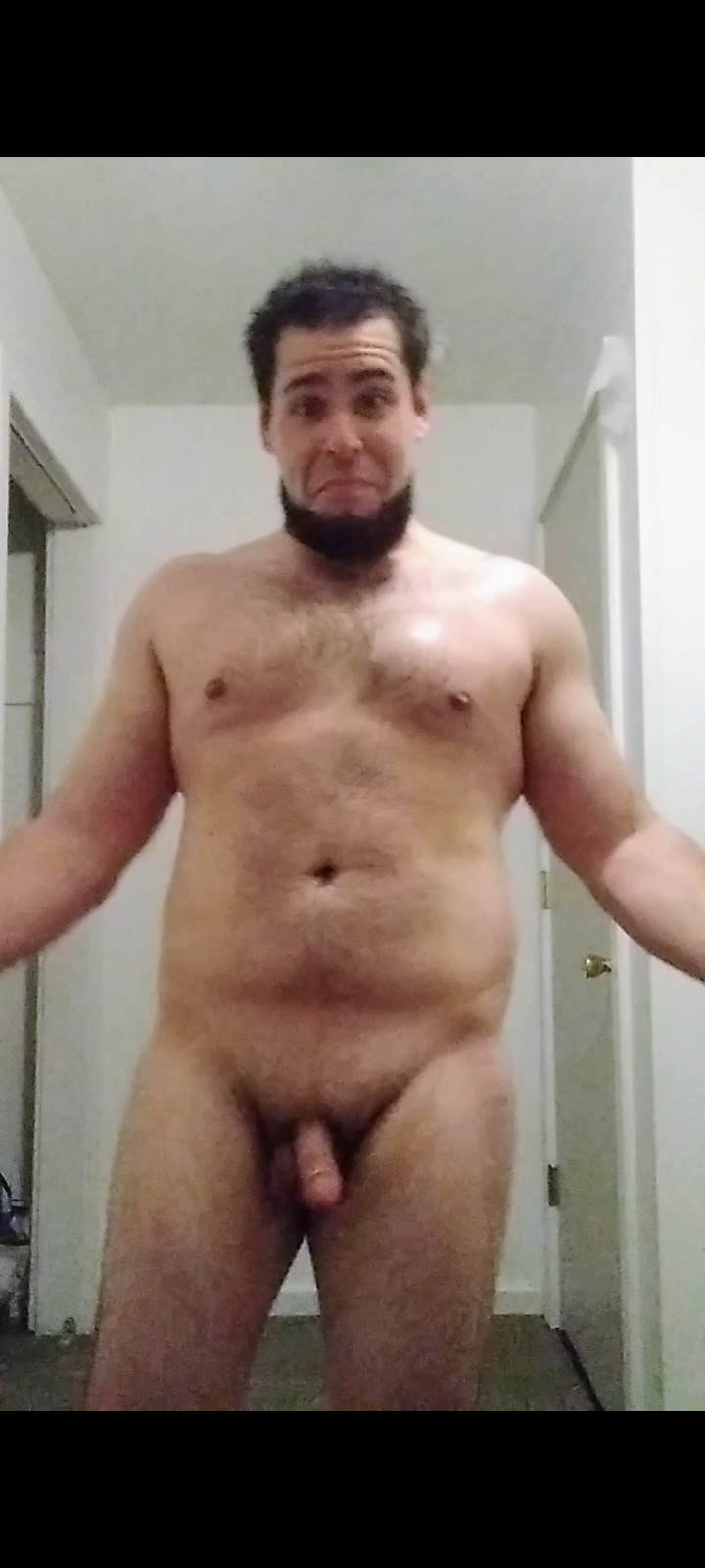 Naked with soft dick
