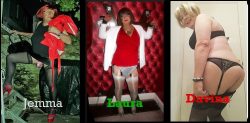 Jemma, Laura and Davina three sissies for exposure…