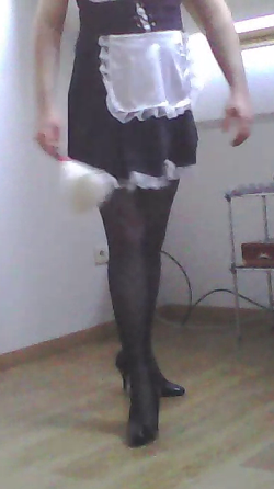 Sissy maid legs and heels
