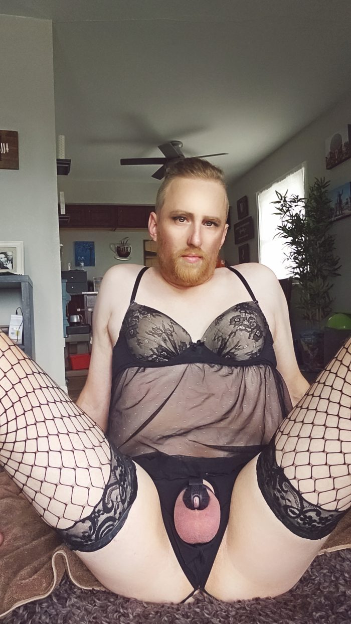 Cagedsissy2020 exposed dressed like a sissy faggot