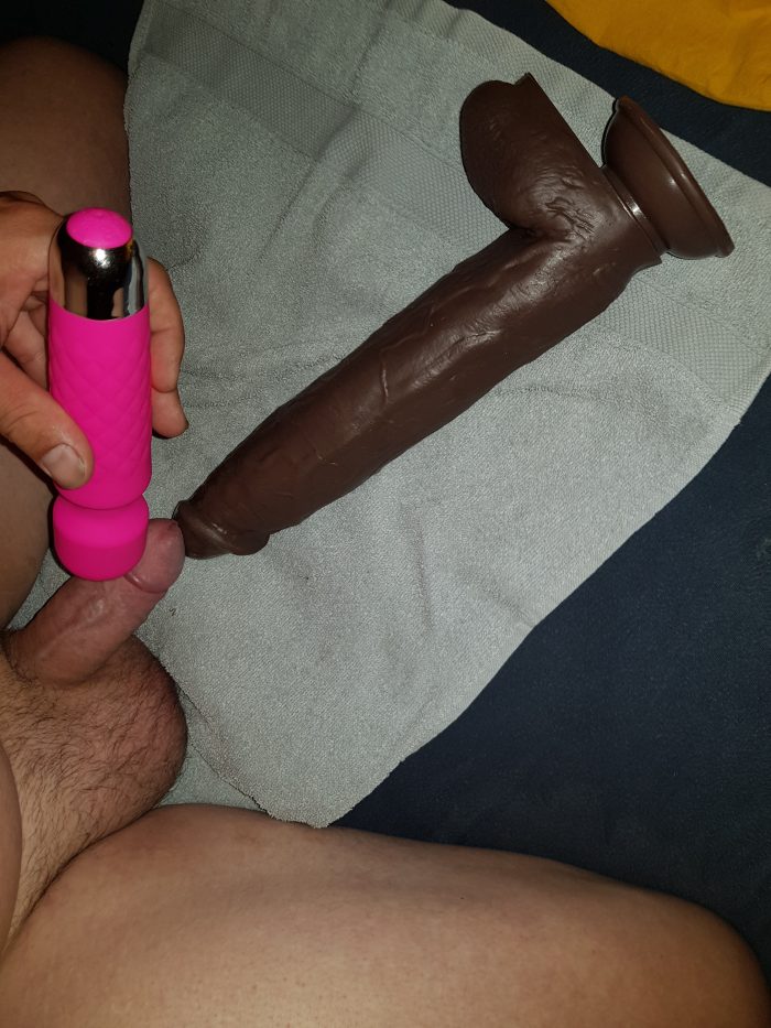 Vibrating clitty for wifeys huge dildo