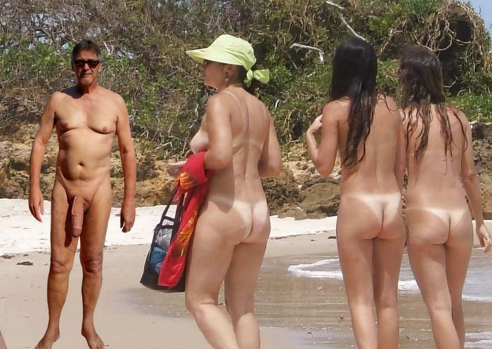 True nudist flashing cock on the beach