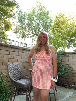 Sissy Madison in the garden…so the neighbors can see
