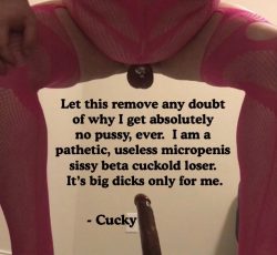 A statement by cucky, removing any doubt.