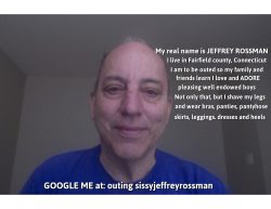 Jeffrey Rossman from Fairfield county, Connecticut comes out to publicly admit he is a sissy faggot