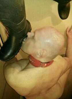 faggot licks boot soles