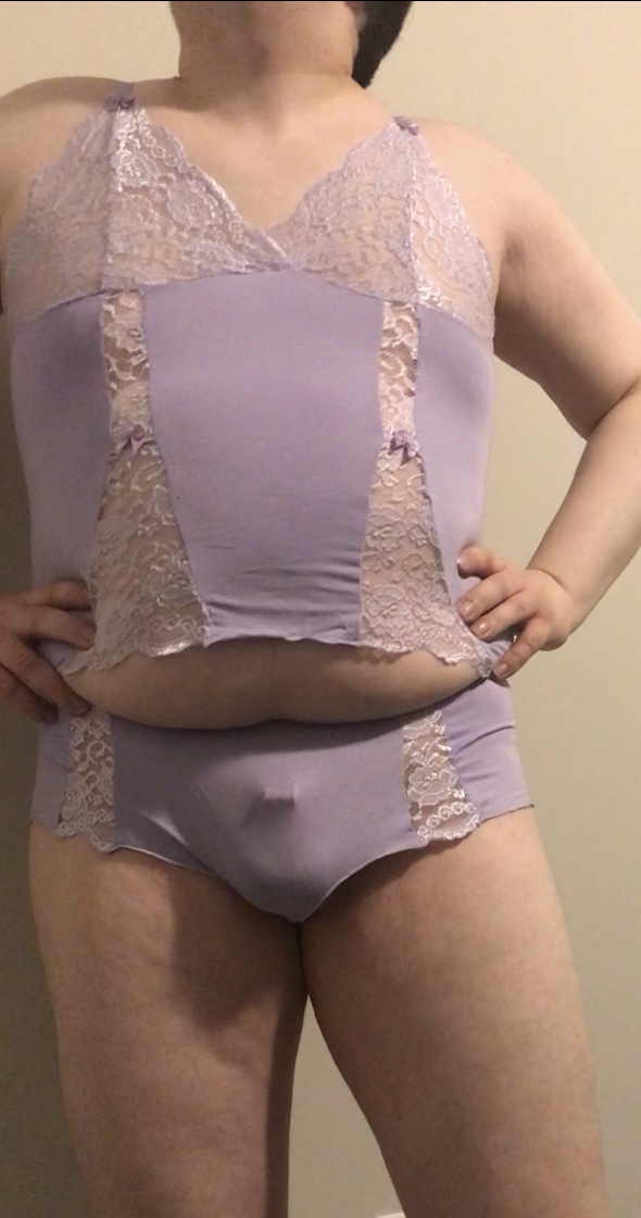 Sissy Donna’s nighttime apparel. No sweetie, you can’t wear briefs and an undershirt anymore. Si ...