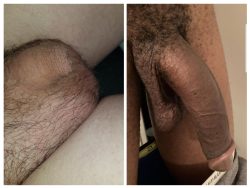 Look how tiny my clitty is, next to him.. making me leak