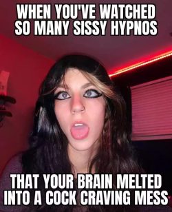 Sissy watches hypno videos until brain melted into cock craving mess