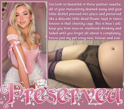 My complete and total emasculation and humiliation, with my clitty preserved in micro chastity a ...