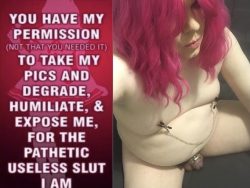 That’s right Sissy Donna, anyone can download you, humiliate you, and expose you on adult sites. ...