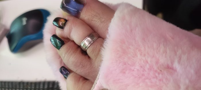 my polished toenails