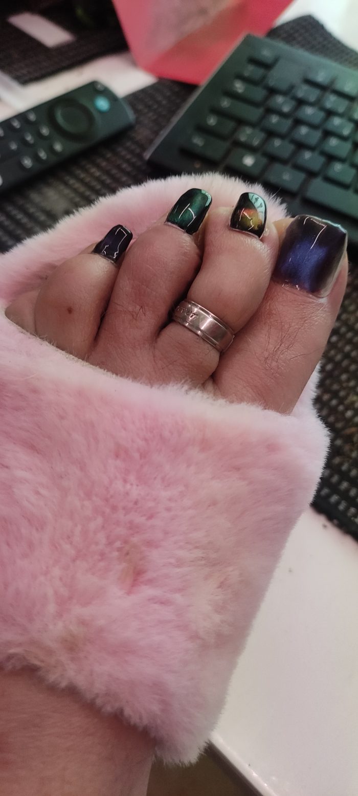 my polished toenails