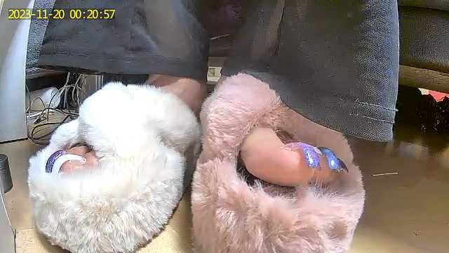 my polished toenails