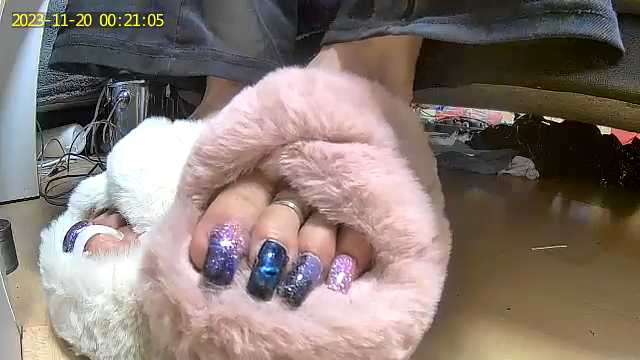 my polished toenails