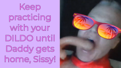 Sissy Cock Sucking Practice with Dildo