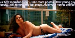 Hotwife Maria naked at the pool and her cucky is taking the photos.
