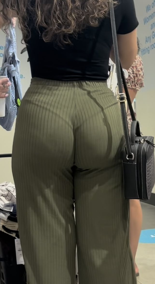 Making sure everyone sees her fat ass and panty lines