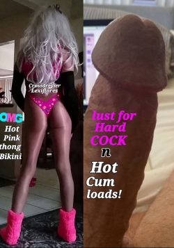 Lexiflores sissyfaggot cocksucker Hot pink thong bikini