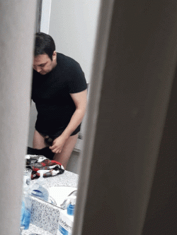 Tiny dick caught changing