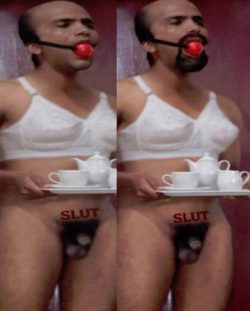 Clit dick sissy loser tried hiding behind fake facial hair